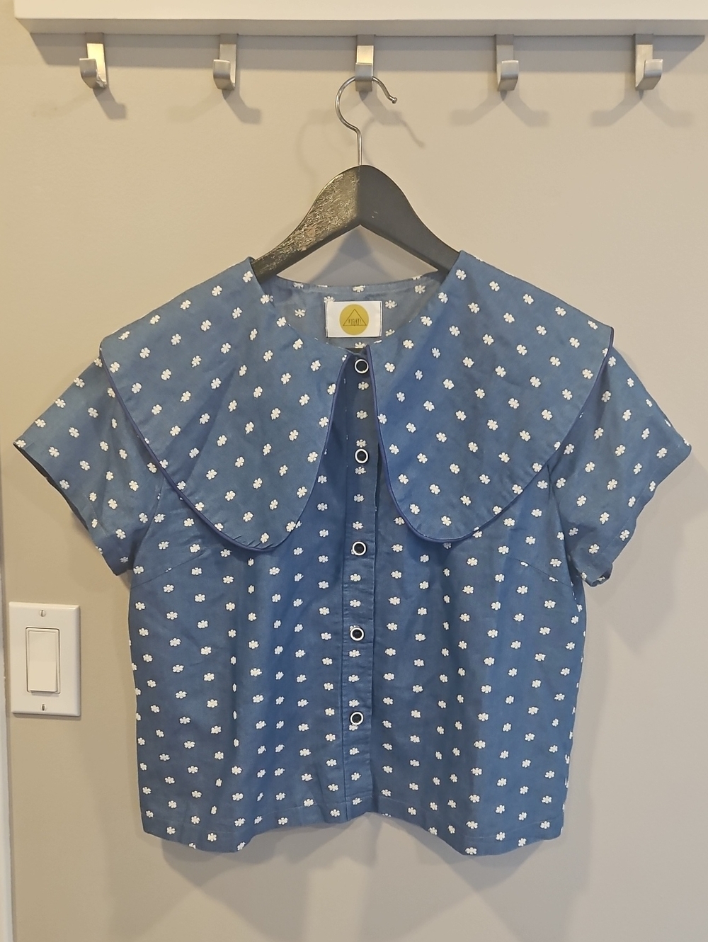 Denim Collared Top